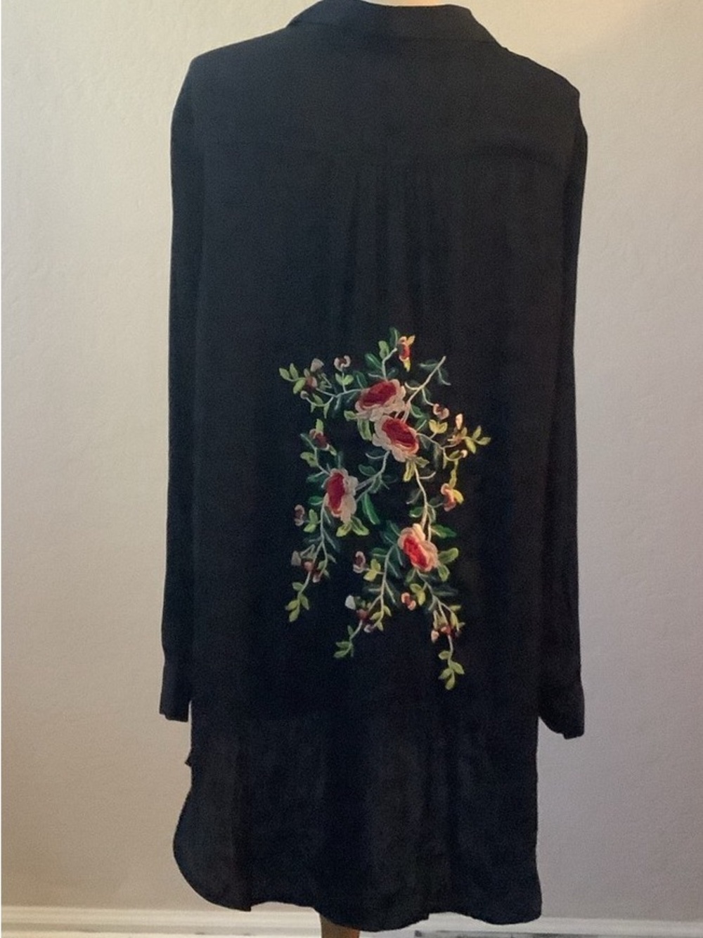 Grace Elements Black Collared Button Front Blouse